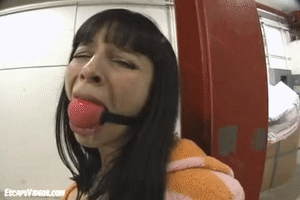 www.escapevideos.com - Alexis Ball Gagged Hopping Miniskirt thumbnail